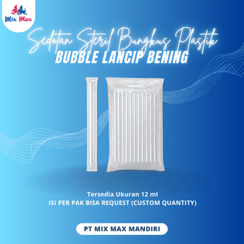 SEDOTAN BUBBLE LANCIP BENING BUNGKUS PLASTIK Sedotan Bungkus Plastik Bubble Lancip Bening