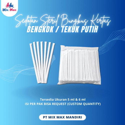 SEDOTAN BUNGKUS KERTAS Sedotan Bungkus Kertas Tekuk Putih